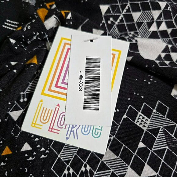 Nwt LuLaRoe Julia Dress XXS Womens Cybercore Techie Digital Futuristic Print - Picture 2 of 10